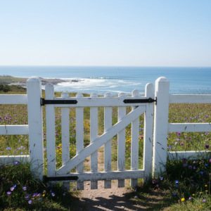 coastal_style_white_picket_gate