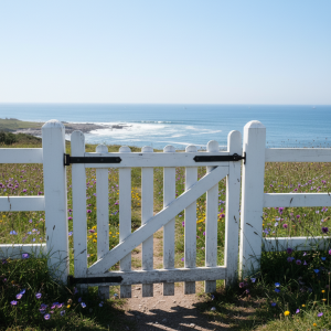 coastal_style_white_picket_gate